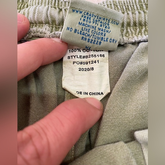 Crazy Shirts Hawaiian Original Green Hemp Dyed Drawstring Shorts 100% Cotton XL - Picture 7 of 9